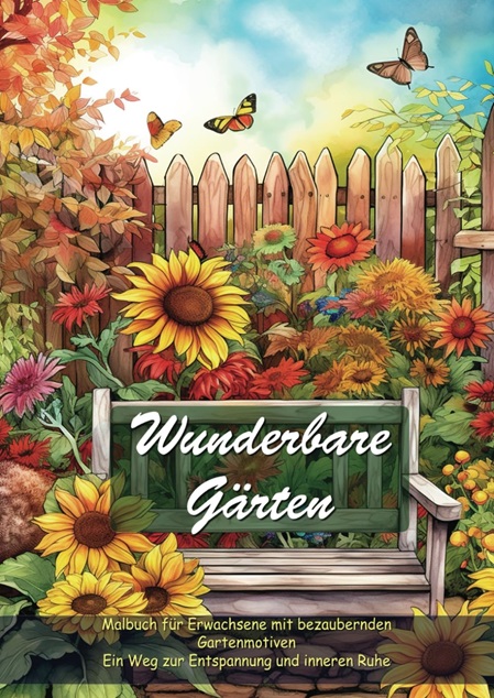 Malbuch für Erwachsene - Garten und Blumen
